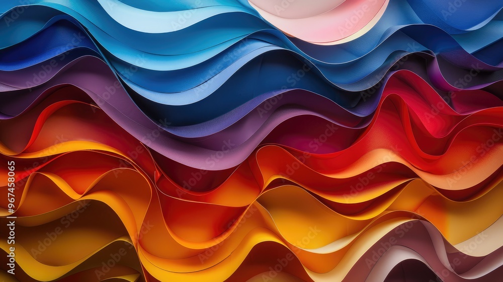 Poster creation of an abstract backdrop using colored paper