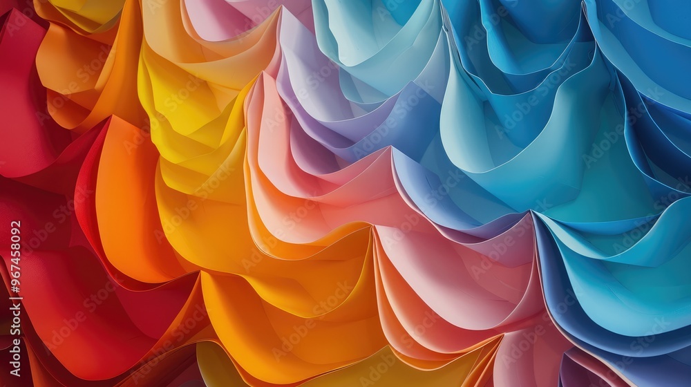 Poster creation of an abstract backdrop using colored paper