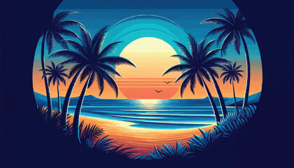 Fototapeta premium palm tree on the beach