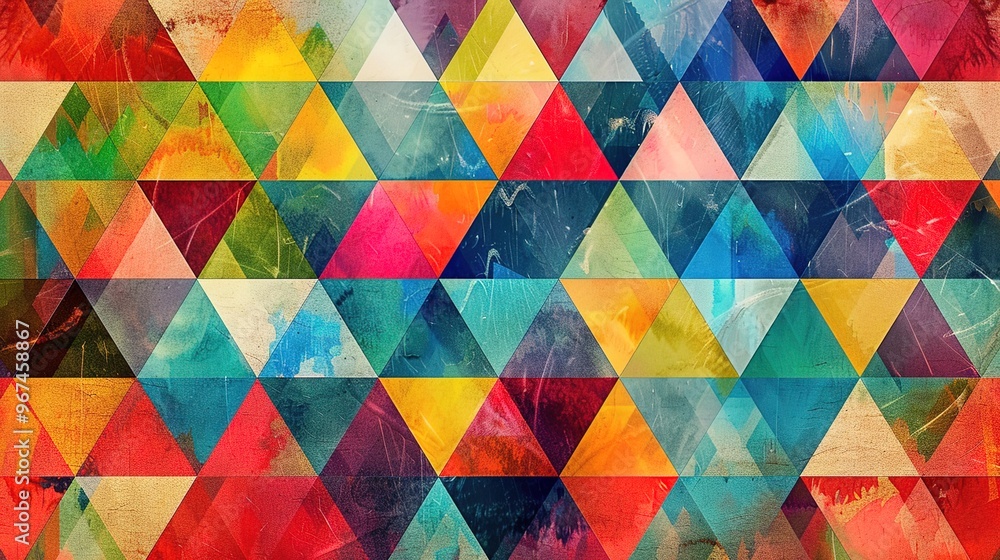 Canvas Prints colourful triangle wallpaper