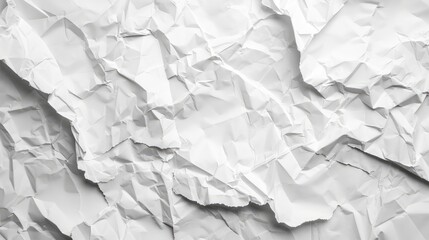 Fototapeta premium Crumpled paper on white surface