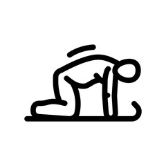 gentle pelvic rocking pregnant fitness line icon vector. gentle pelvic rocking pregnant fitness sign. isolated contour symbol black illustration