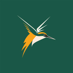 hummingbird logo I illustration of a flying bird