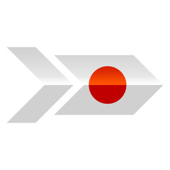 Creative Japan arrow flag illustration icon