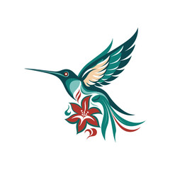 hummingbird and flower