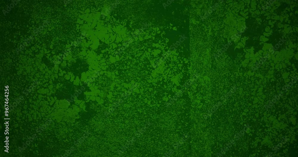 Poster animation of distressed pattern moving over green background