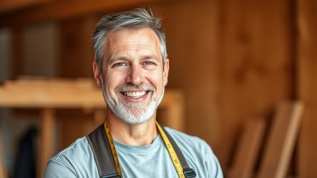 Portrait of a smiling carpenter