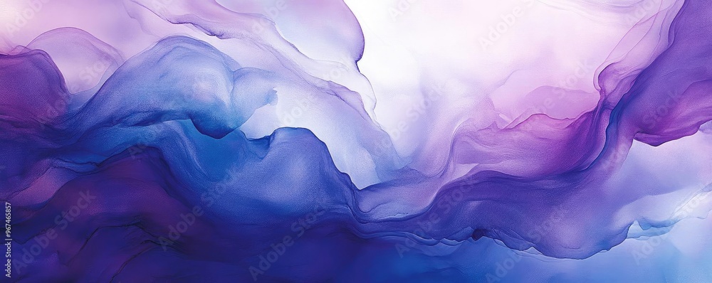 Aufkleber a mesmerizing blend of purple and blue waves, creating an ethereal effect suitable for backgrounds a