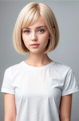 Fototapeta premium cute model girl, blonde with a bob