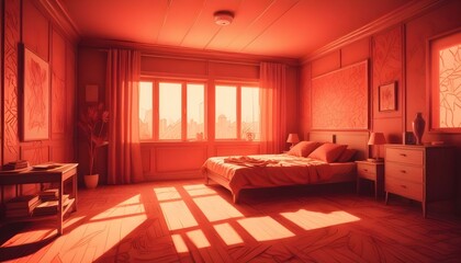 Photo interior modern design room 3d illustration;