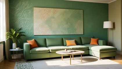 Photo interior modern design room 3d illustration;