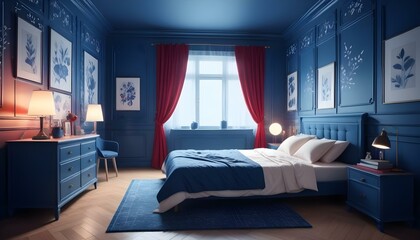 Photo interior modern design room 3d illustration;