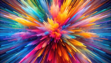 Fototapeta premium Whimsical, energetic colorburst creating captivating abstract visual experience, whimsical, energetic, colorburst