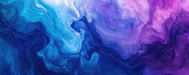 Vibrant abstract background featuring flowing colors of blue and purple in a mesmerizing swirl pattern.