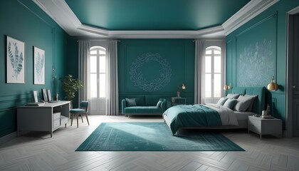 Photo interior modern design room 3d illustration;