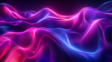 Obraz premium Vibrant Abstract Waves With Glowing Pink And Purple Light Flowing Textures