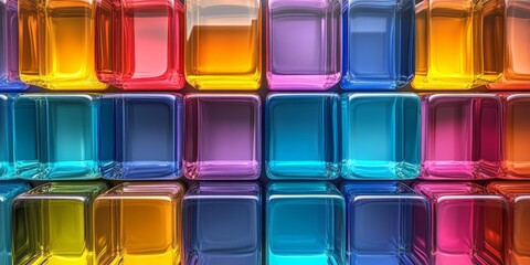 Colorful background made of multi colored glass cubes