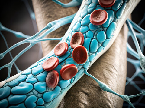 blood in human vein, conceptual illustration.
