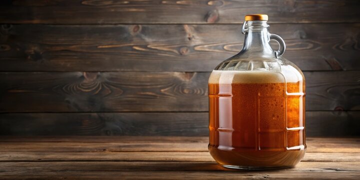 Home brew glass carboy filled with beer , home brew, glass carboy, beer, brewing, craft, fermentation, home-made