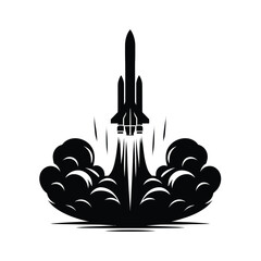 Fototapeta premium Rocket Launch Silhouette