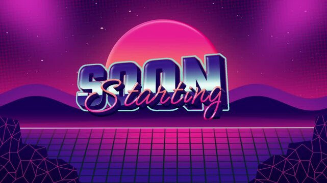 Stream opening, starting soon vaporwave background animation