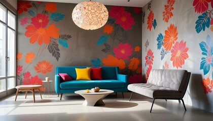 Photo interior modern design room 3d illustration;