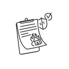fire insurance documents illustration in doodle cartoon style