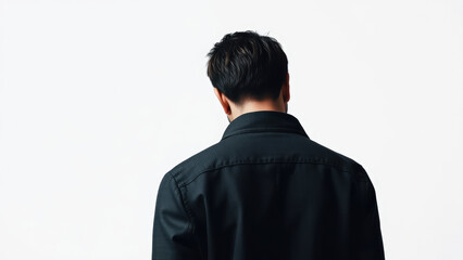 Rear View of Man in Black Shirt