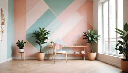 Photo interior modern design room 3d illustration;