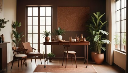 Photo interior modern design room 3d illustration;