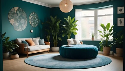 Photo interior modern design room 3d illustration;