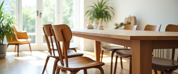 Wooden Dining Table and Chairs