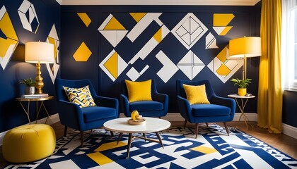 Photo interior modern design room 3d illustration;