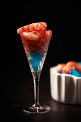 Fresh Red prawns Mazara del Vallo Sicily. Close up 