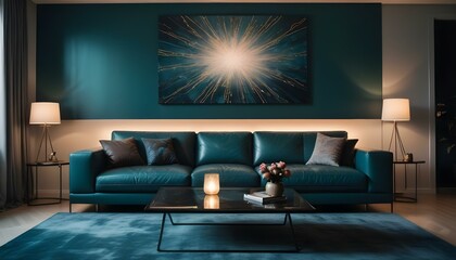 Photo interior modern design room 3d illustration;