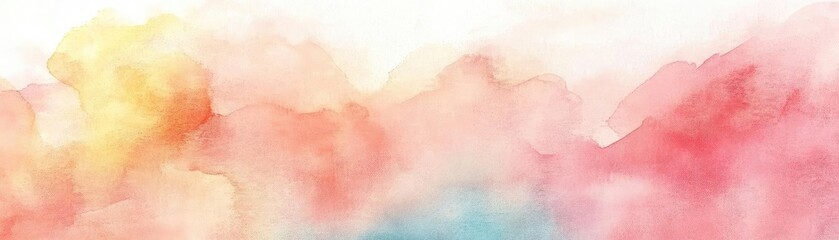 Fototapeta premium A vibrant watercolor abstract background with soft hues of pink, yellow, and blue, perfect for artistic projects and designs.