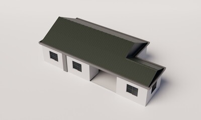 Medium sized modern house design 3d rendering architecture wallpaper background