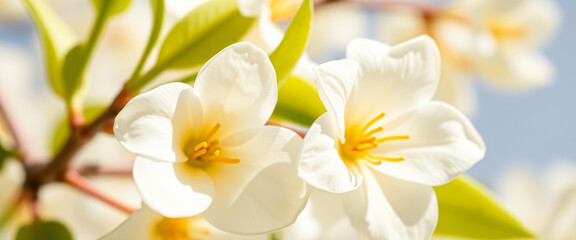 Obraz premium Delicate White Flowers with Yellow Centers