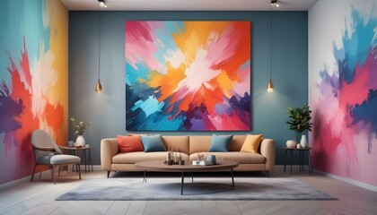 Photo interior modern design room 3d illustration;