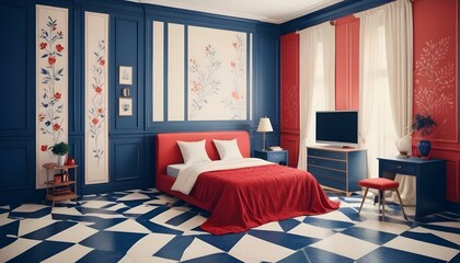 Photo interior modern design room 3d illustration;