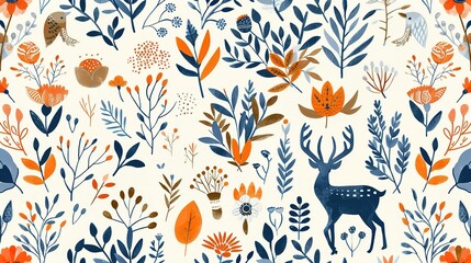 Flower natural pattern wallpaper