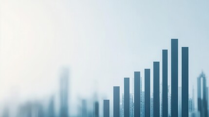 Digital cityscape growing upward with business icons, illustrating scalability, rapid expansion, techdriven growth