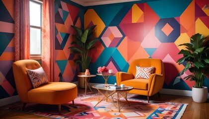 Photo interior modern design room 3d illustration;