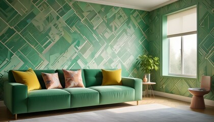 Photo interior modern design room 3d illustration;