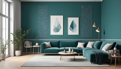Photo interior modern design room 3d illustration;
