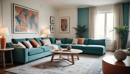 Photo interior modern design room 3d illustration;