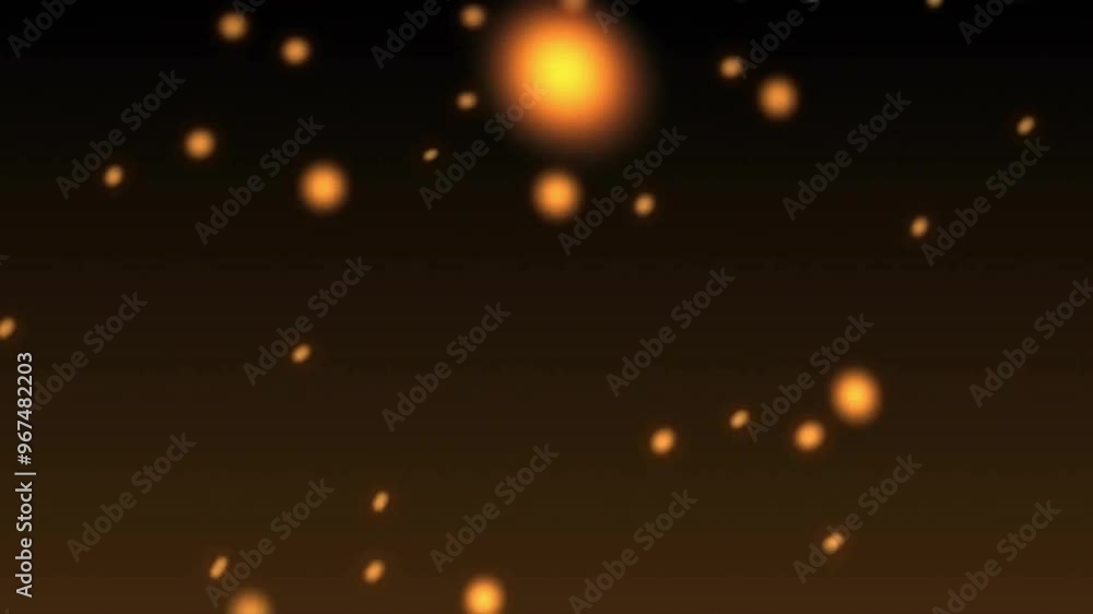 Poster Animation of light spots on black background