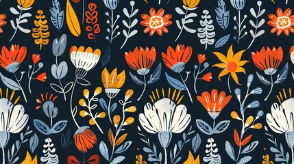 Flower natural pattern wallpaper