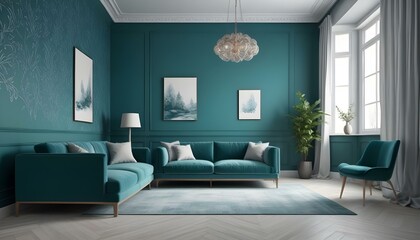 Photo interior modern design room 3d illustration;