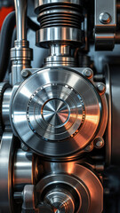 Closeup of a Shiny Metal Machine Part